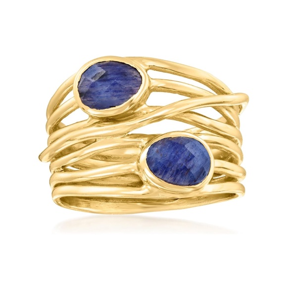 18k Precious Gemstone Emerald Sapphire Turquoise Wire Wrap Ring - Picture 12 of 16